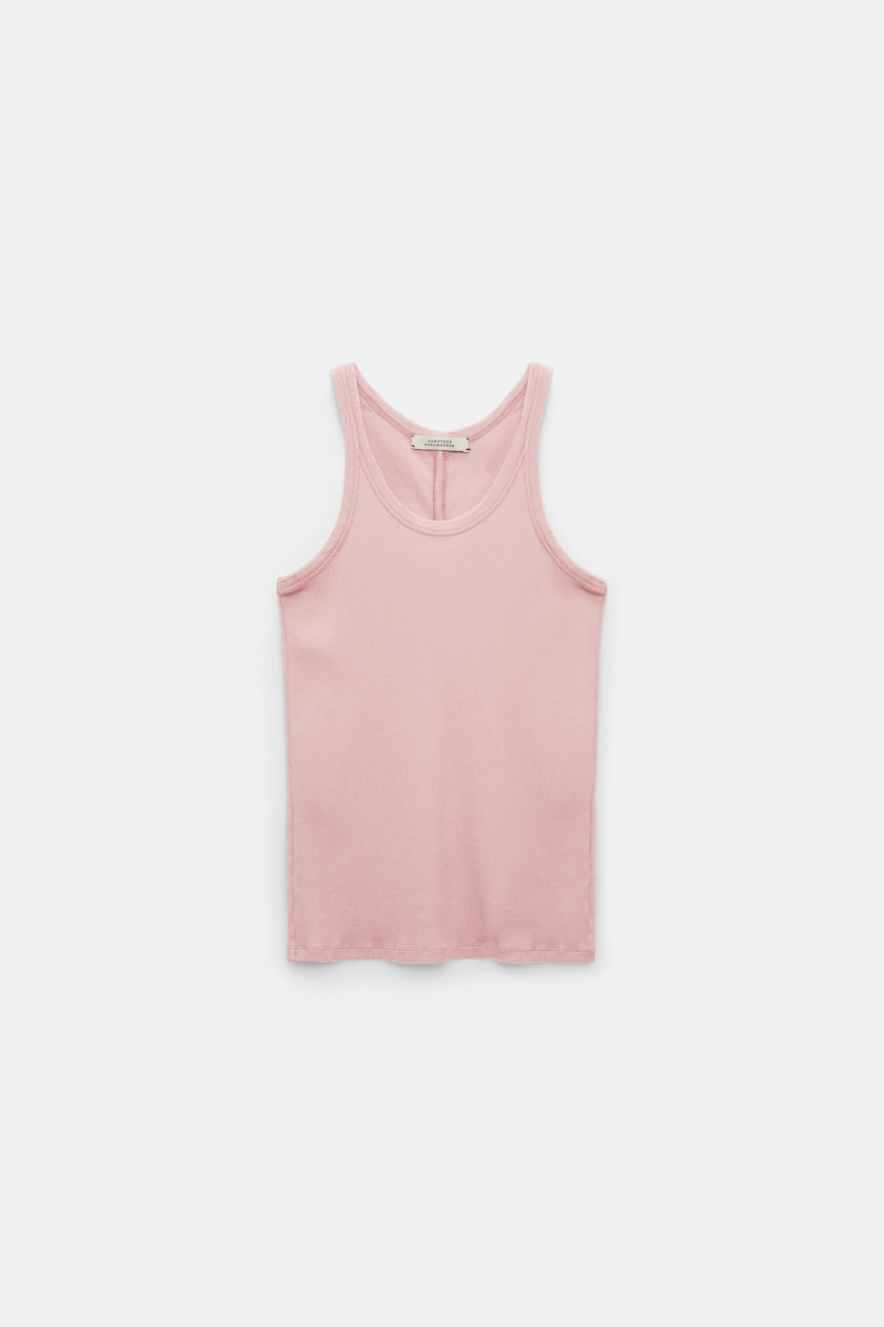 Shop Dorothee Schumacher Ribbed Cotton Tank Top In Red
