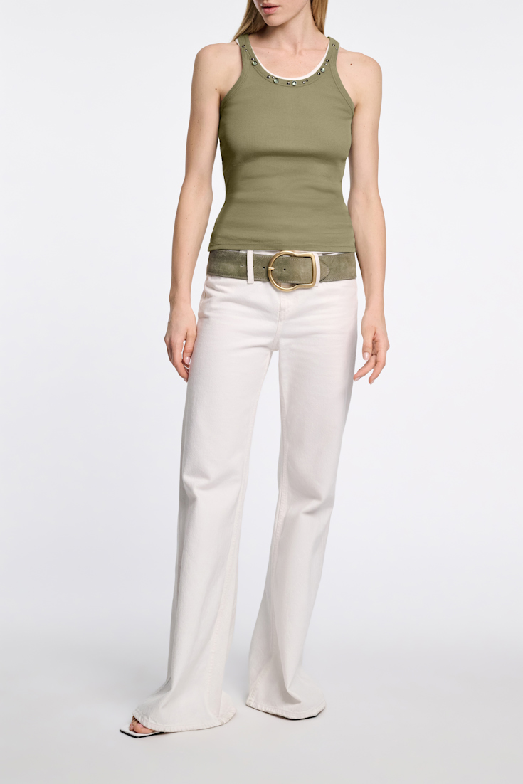 Dorothee Schumacher Ripptop mit Embellishment shadow green