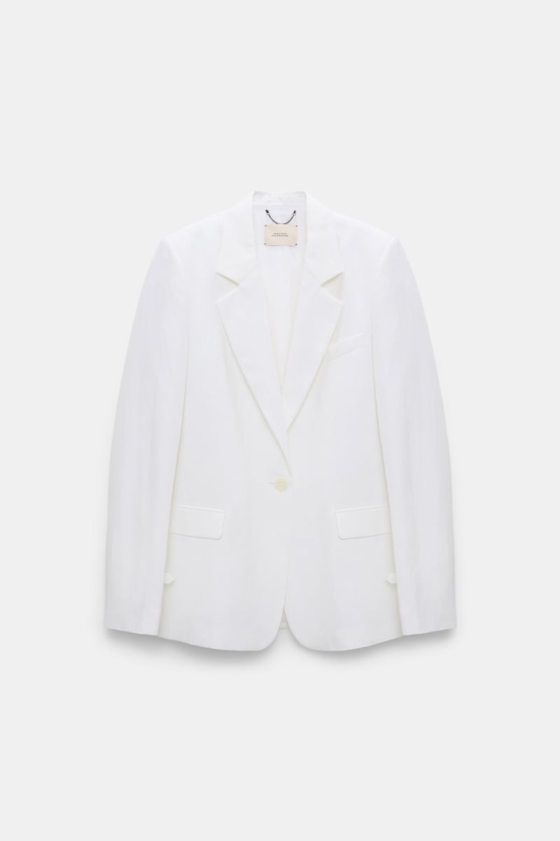Shop Dorothee Schumacher Technical Linen Blazer In White