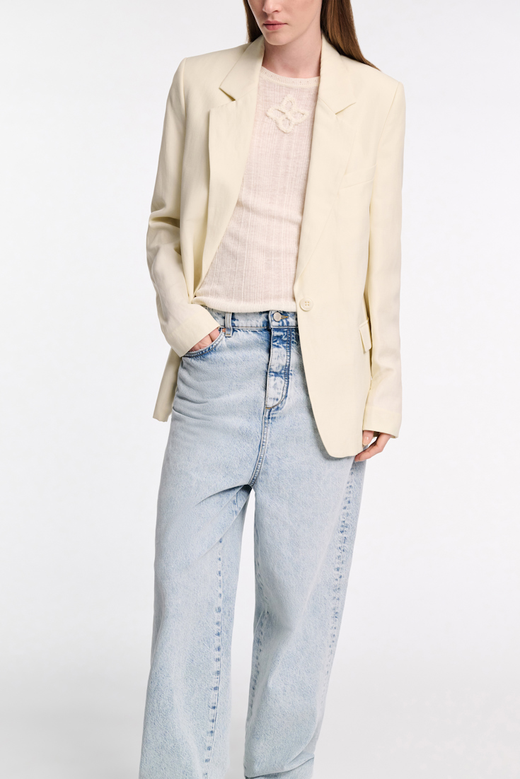 Dorothee Schumacher Technical linen blazer light lemon