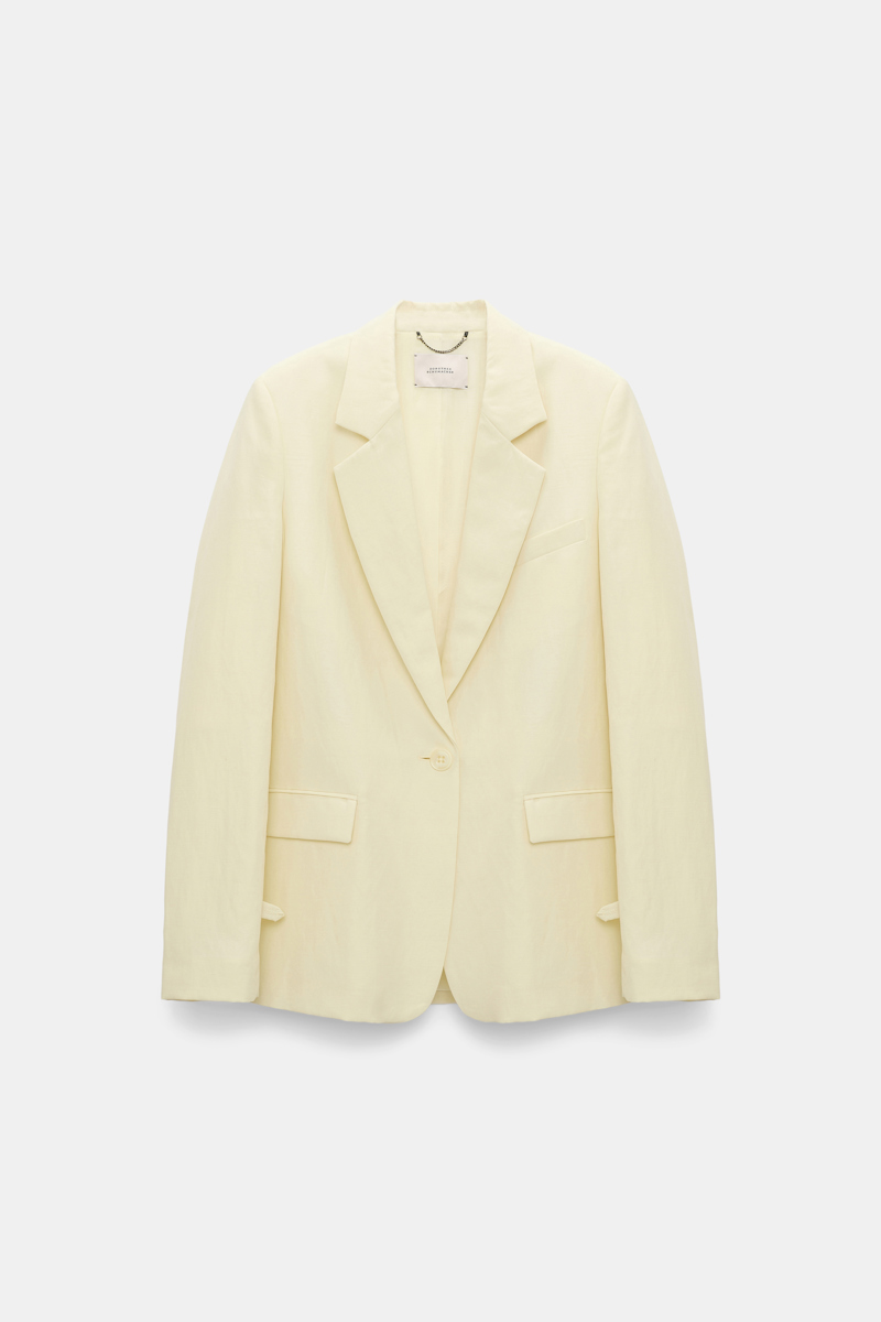 Shop Dorothee Schumacher Technical Linen Blazer In Yellow