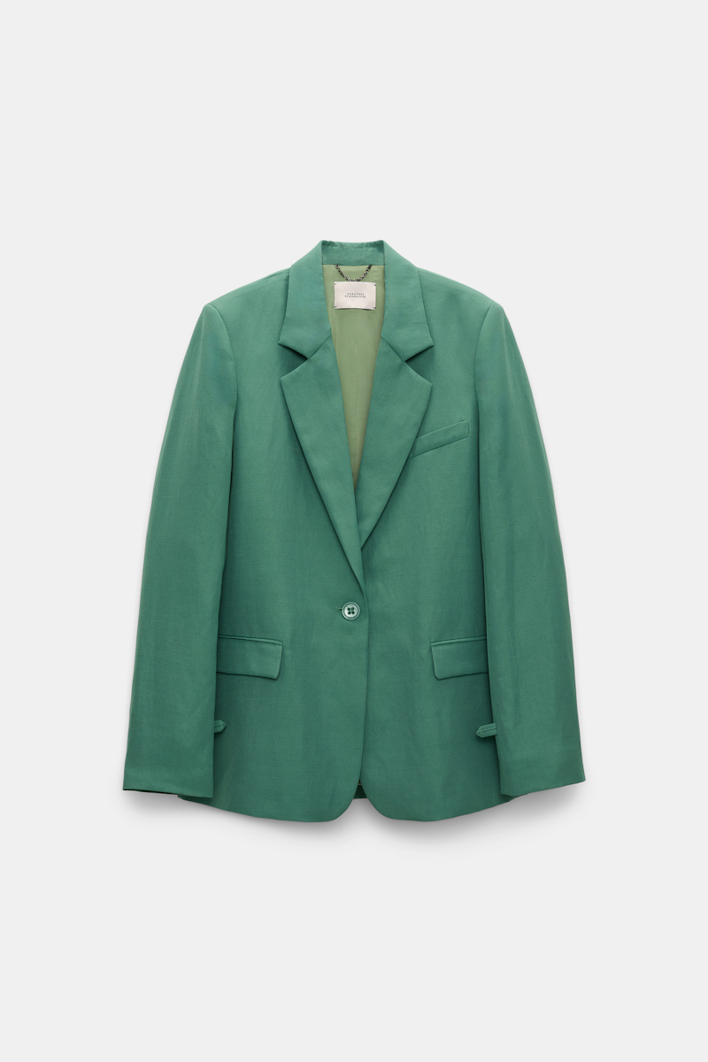 Dorothee Schumacher Technical Linen Blazer In Green