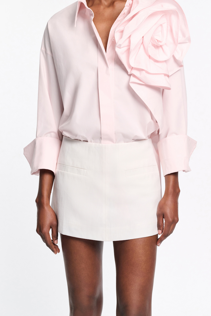 Dorothee Schumacher Technical linen mini skirt pure white