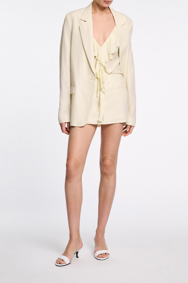 Dorothee Schumacher Technical linen mini skirt light lemon