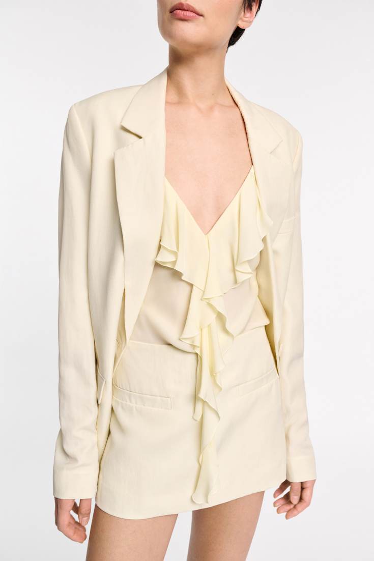 Dorothee Schumacher Technical linen mini skirt light lemon