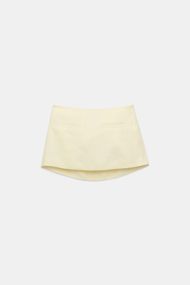 Dorothee Schumacher Technical linen mini skirt light lemon