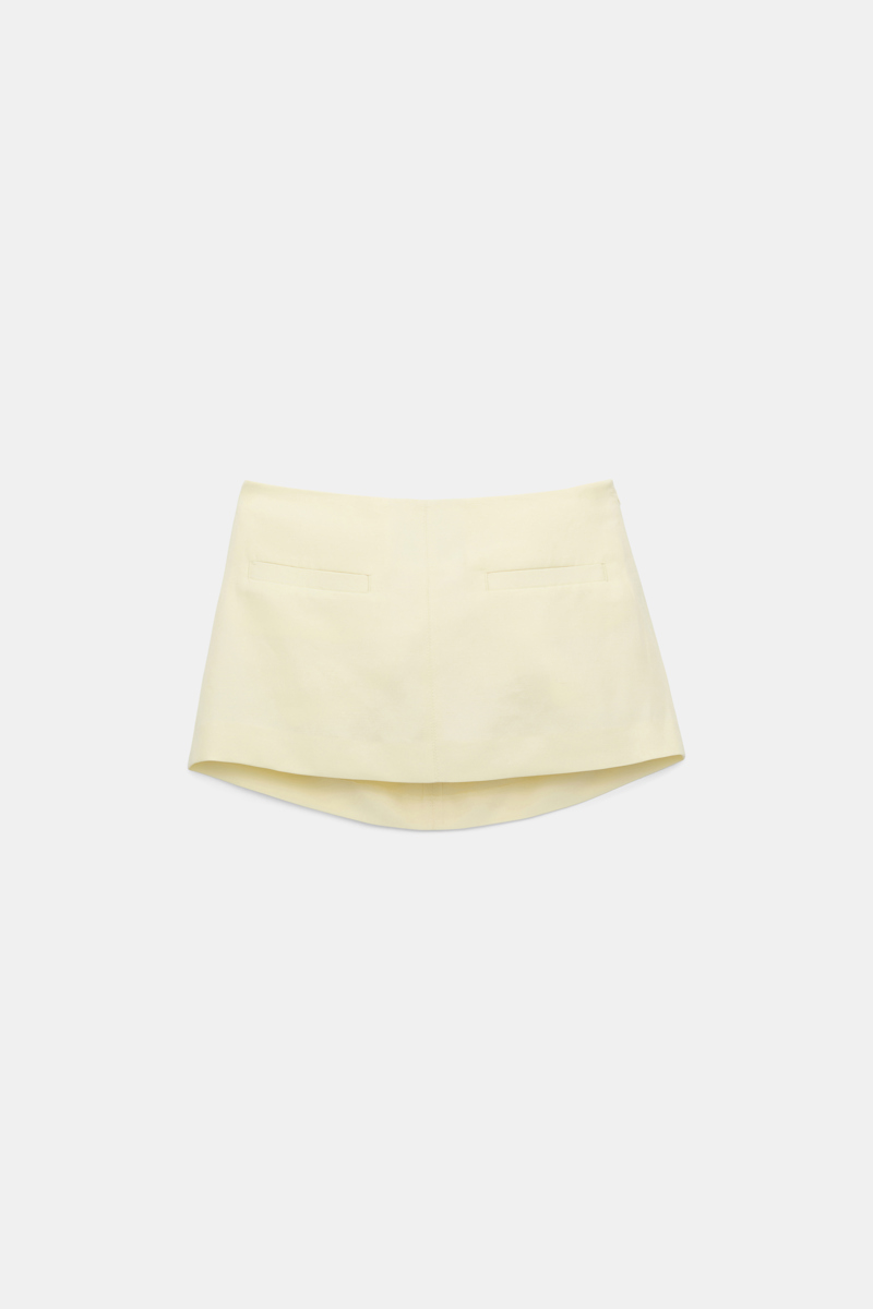Shop Dorothee Schumacher Technical Linen Mini Skirt In Yellow
