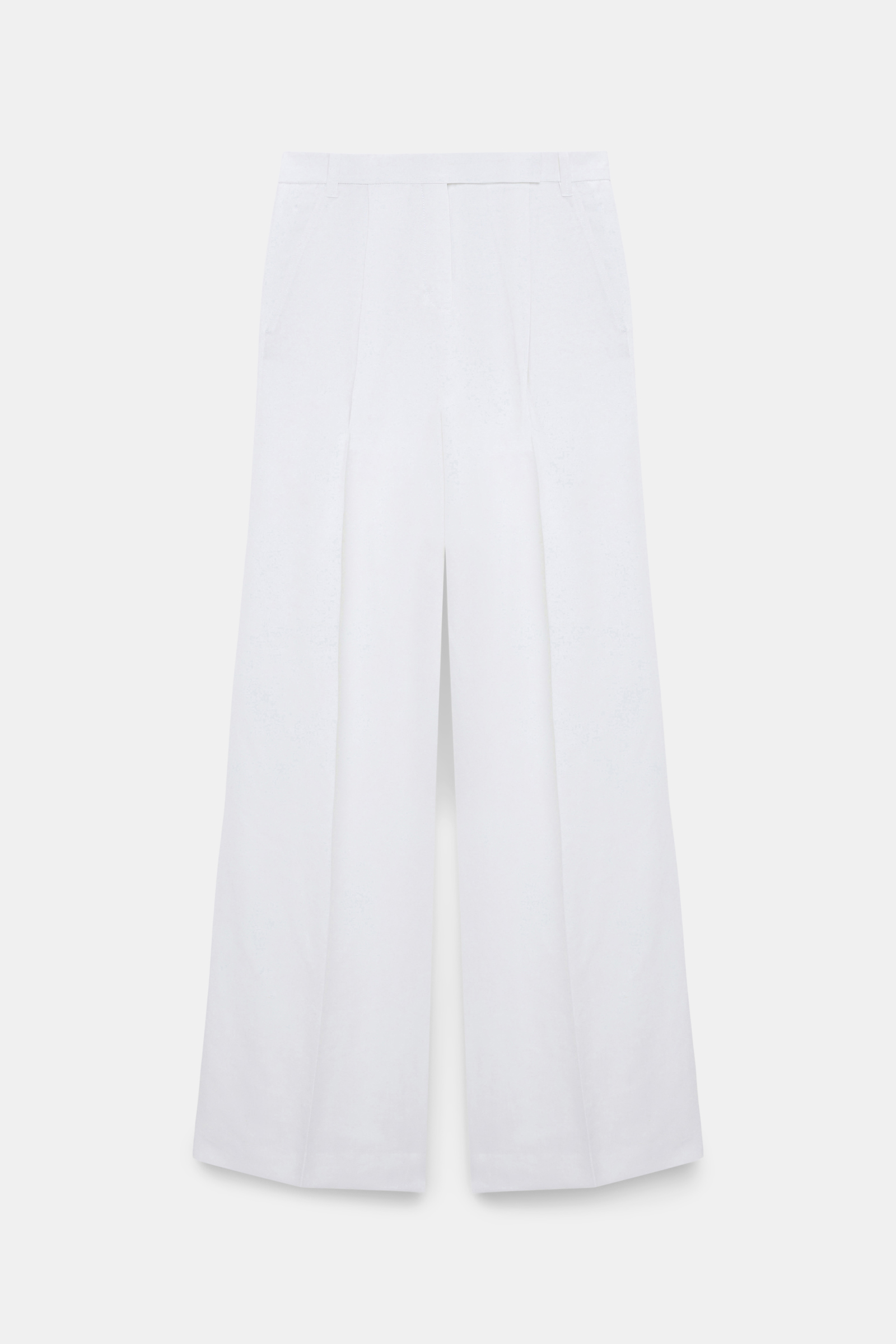 Dorothee Schumacher Hosen mit weitem Bein aus technischem Leinen pure white