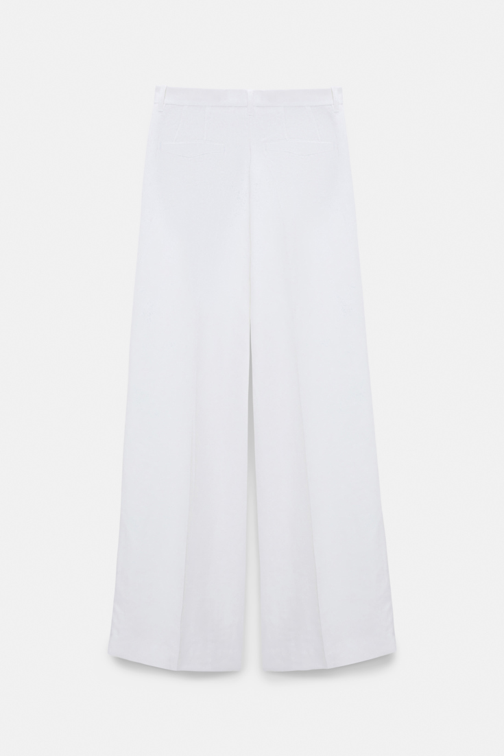 Dorothee Schumacher Hosen mit weitem Bein aus technischem Leinen pure white