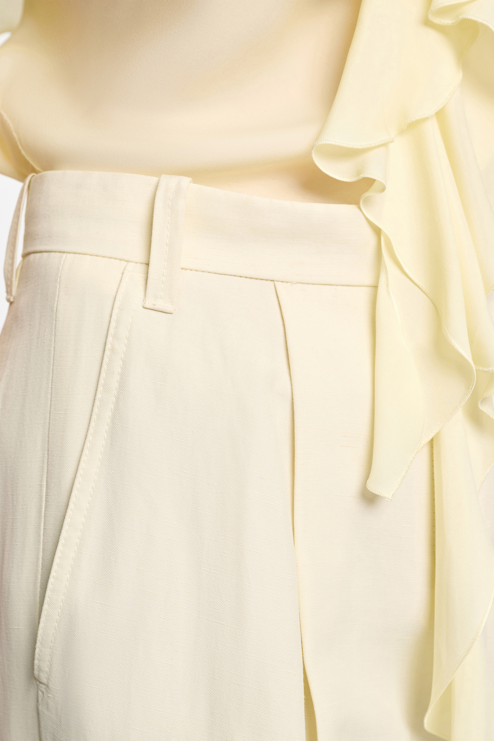 Dorothee Schumacher Technical linen wide leg pants light lemon