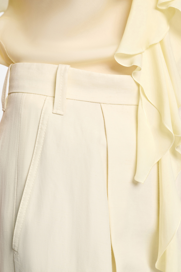 Dorothee Schumacher Technical linen wide leg pants light lemon