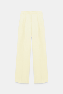 Dorothee Schumacher Technical linen wide leg pants light lemon