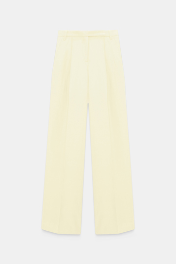 Dorothee Schumacher Technical linen wide leg pants light lemon