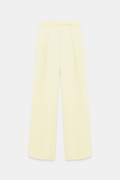 Dorothee Schumacher Technical linen wide leg pants light lemon