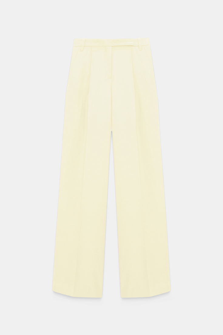 Dorothee Schumacher Technical linen wide leg pants light lemon