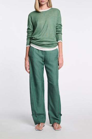Dorothee Schumacher Technical linen O-leg pants jade