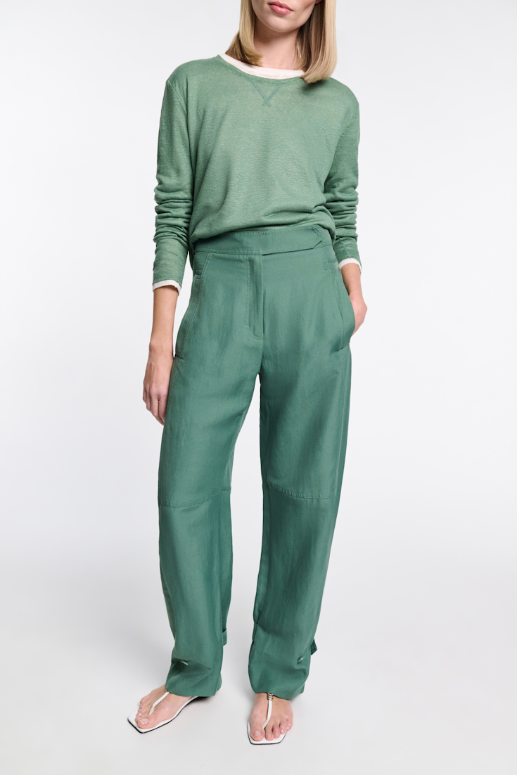 Dorothee Schumacher Technical linen O-leg pants jade