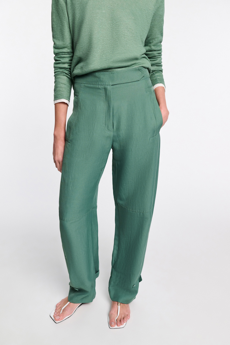 Dorothee Schumacher Technical linen O-leg pants jade