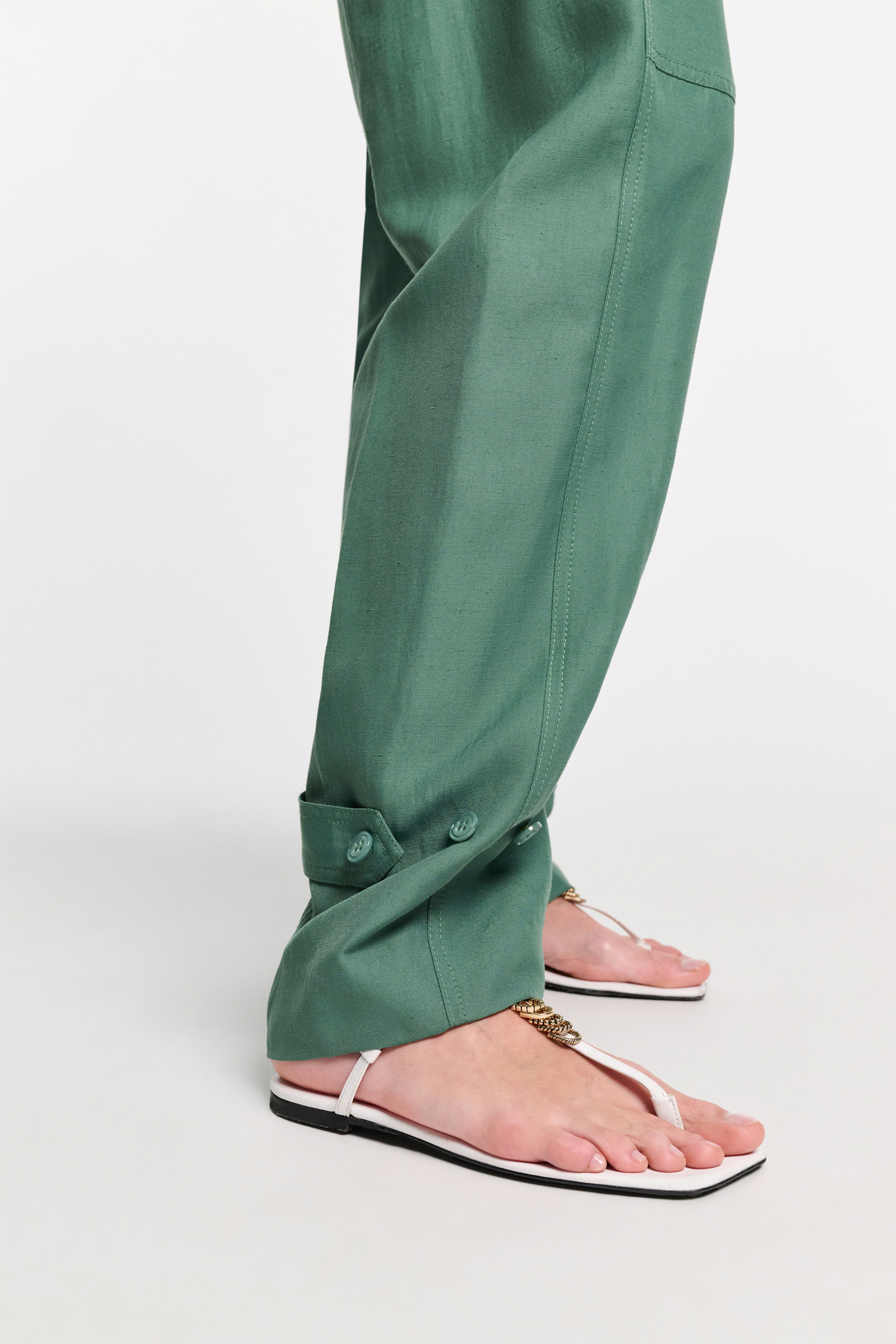 Dorothee Schumacher Technical linen O-leg pants jade