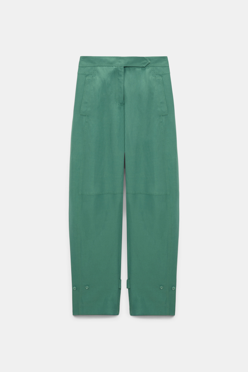 Dorothee Schumacher Technical Linen O-leg Pants In Green