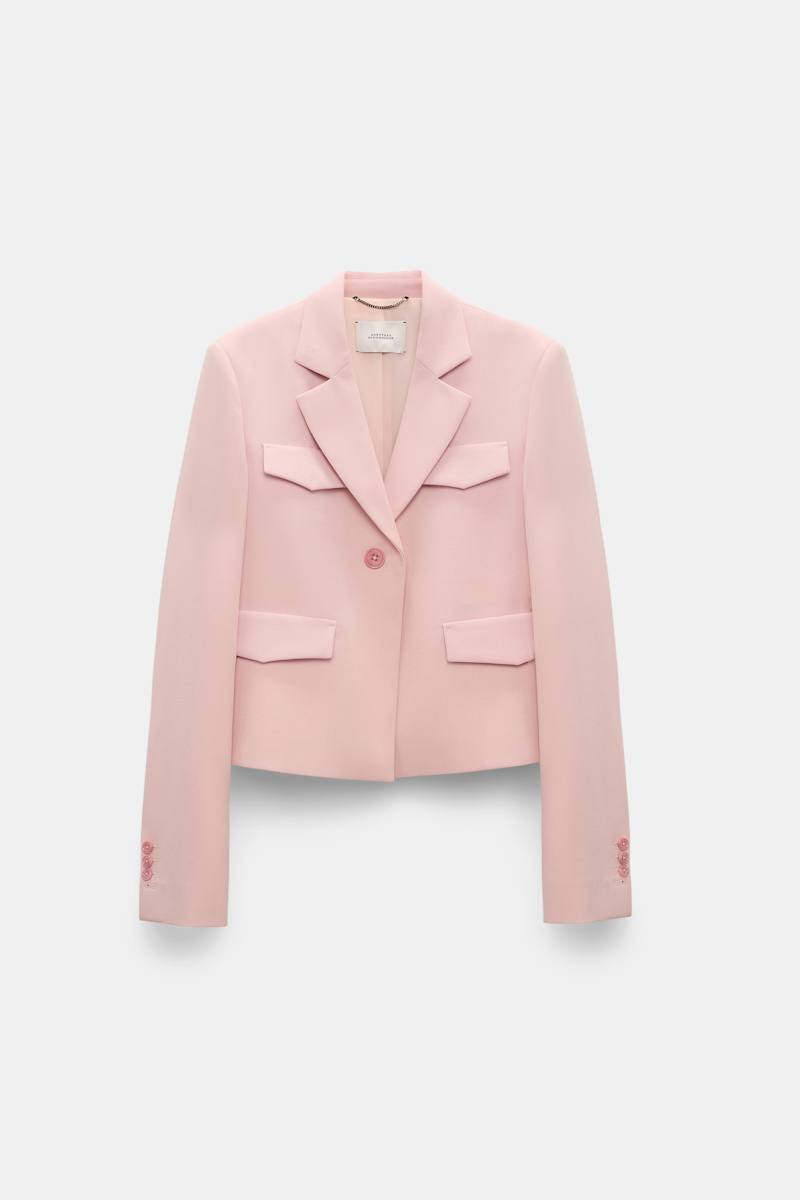 Shop Dorothee Schumacher Cropped Blazer In Light Pink