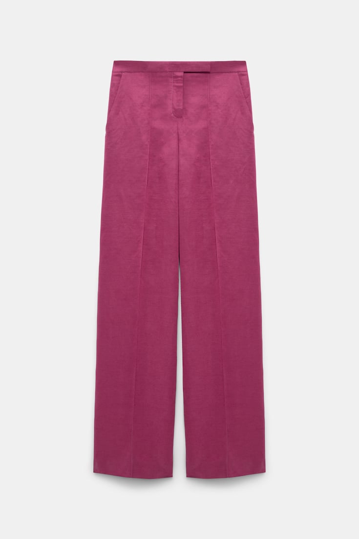 Dorothee Schumacher Wide leg linen-blend pants berry