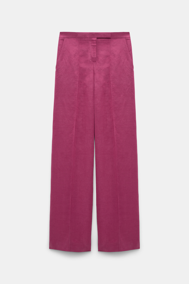 Dorothee Schumacher Wide Leg Linen-blend Pants In Red
