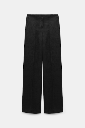 Dorothee Schumacher Wide leg linen-blend pants pure black