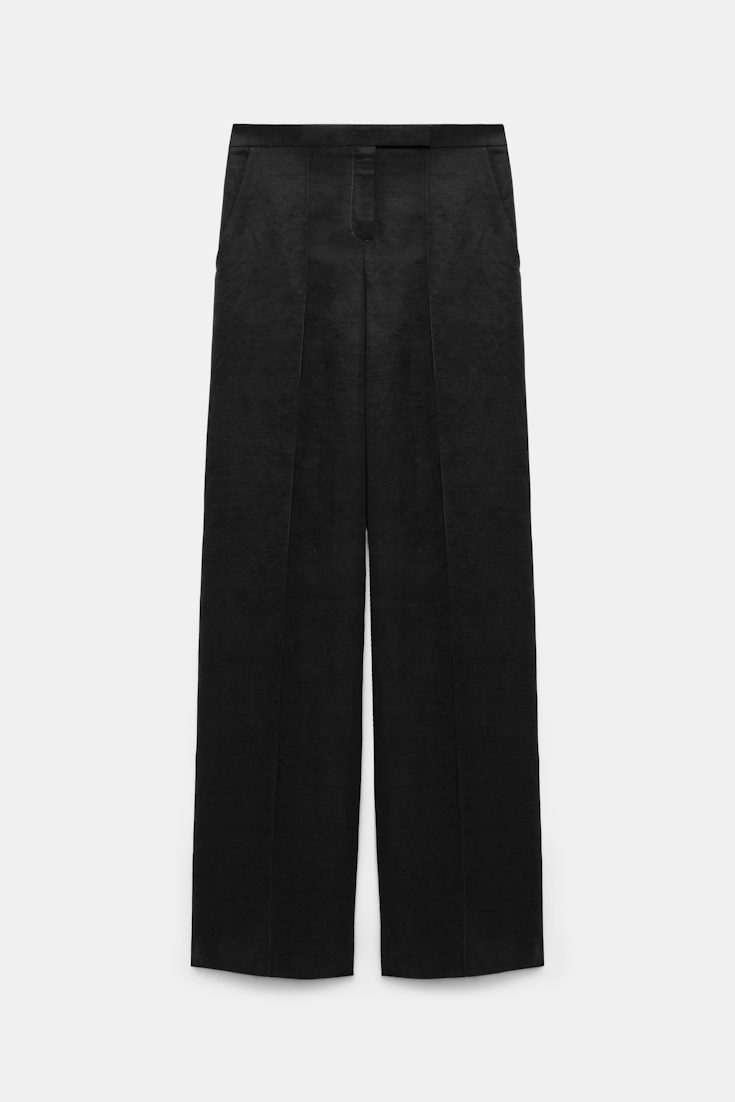 Dorothee Schumacher Wide leg linen-blend pants pure black