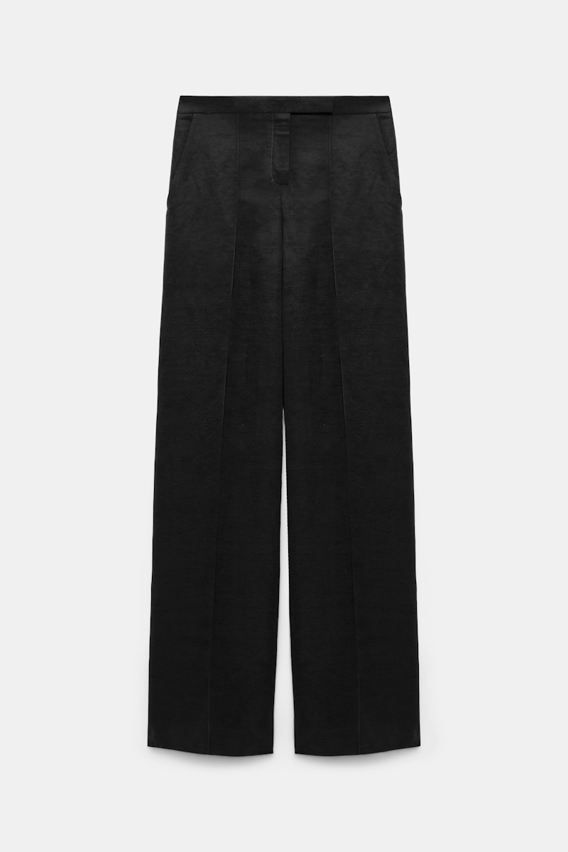 Dorothee Schumacher Wide Leg Linen-blend Pants In Black