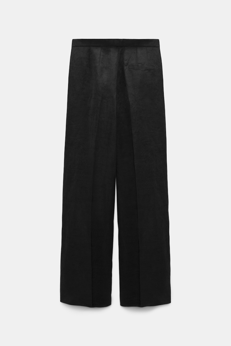 Dorothee Schumacher Wide leg linen-blend pants pure black