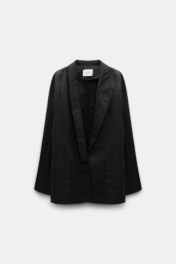 Dorothee Schumacher Linen-blend blazer pure black