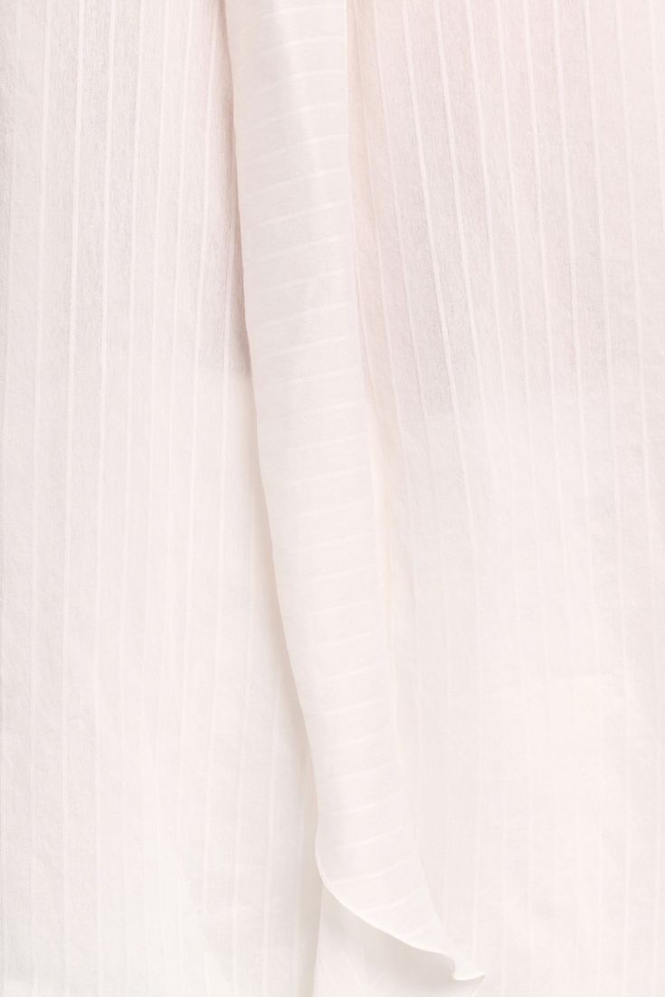 Dorothee Schumacher Striped blouse with scarf and ruffles pure white