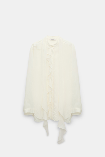Dorothee Schumacher Bluse mit Volant-Details pure white