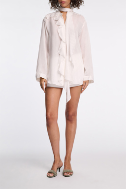 Dorothee Schumacher Bluse mit Volant-Details pure white
