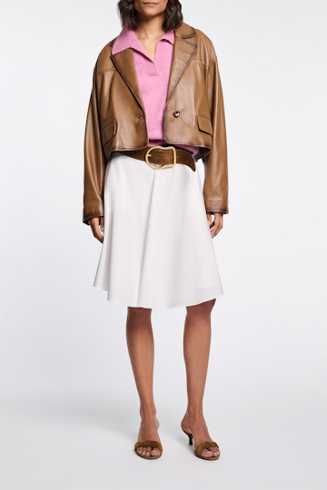 Dorothee Schumacher Cropped leather blazer tobacco