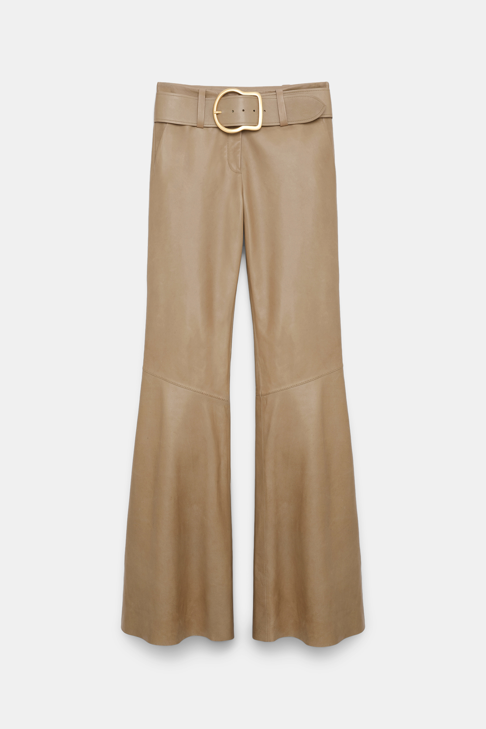 Dorothee Schumacher Flared lambskin pants dark sand