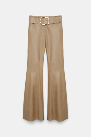 Dorothee Schumacher Flared lambskin pants dark sand