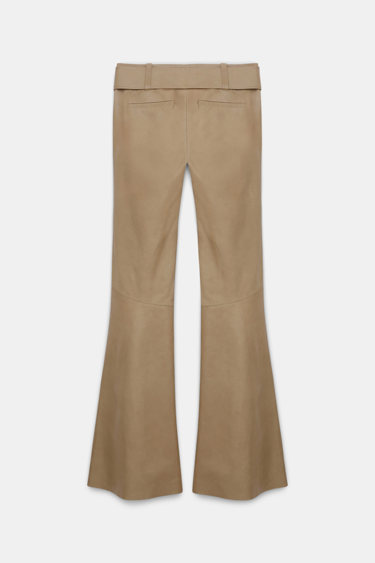 Dorothee Schumacher Flared lambskin pants dark sand