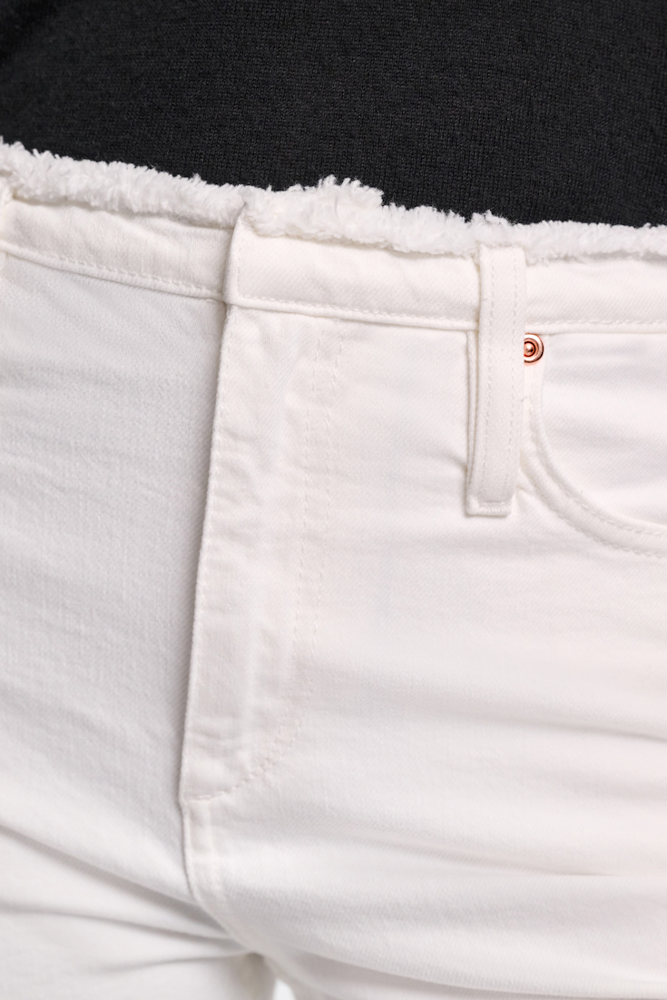 Dorothee Schumacher Fitted capri jeans with frayed waist pure white