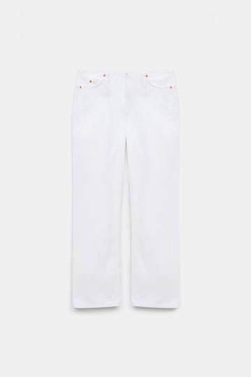 Dorothee Schumacher Fitted capri jeans with frayed waist pure white
