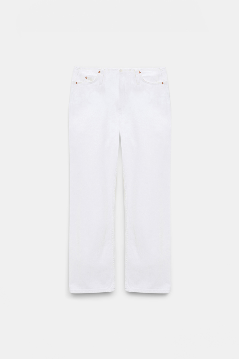 Dorothee Schumacher Fitted Capri Jeans With Frayed Waist In White