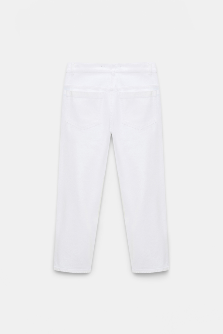 Dorothee Schumacher Fitted capri jeans with frayed waist pure white