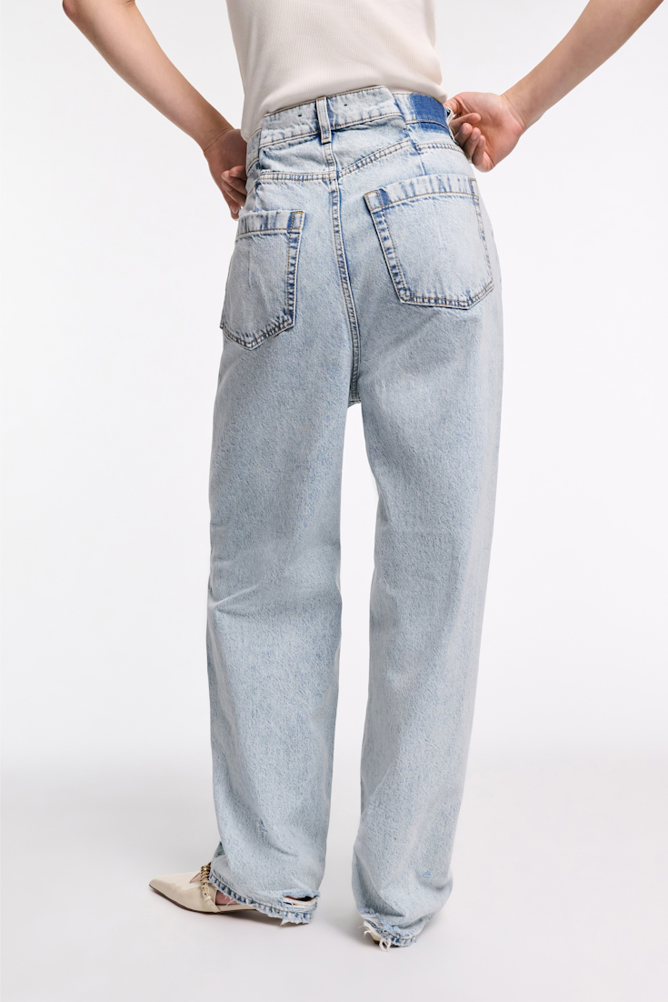 Dorothee Schumacher Peg waist tapered baggy jeans stone blue