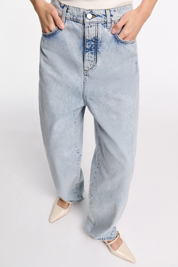 Dorothee Schumacher Peg waist tapered baggy jeans stone blue