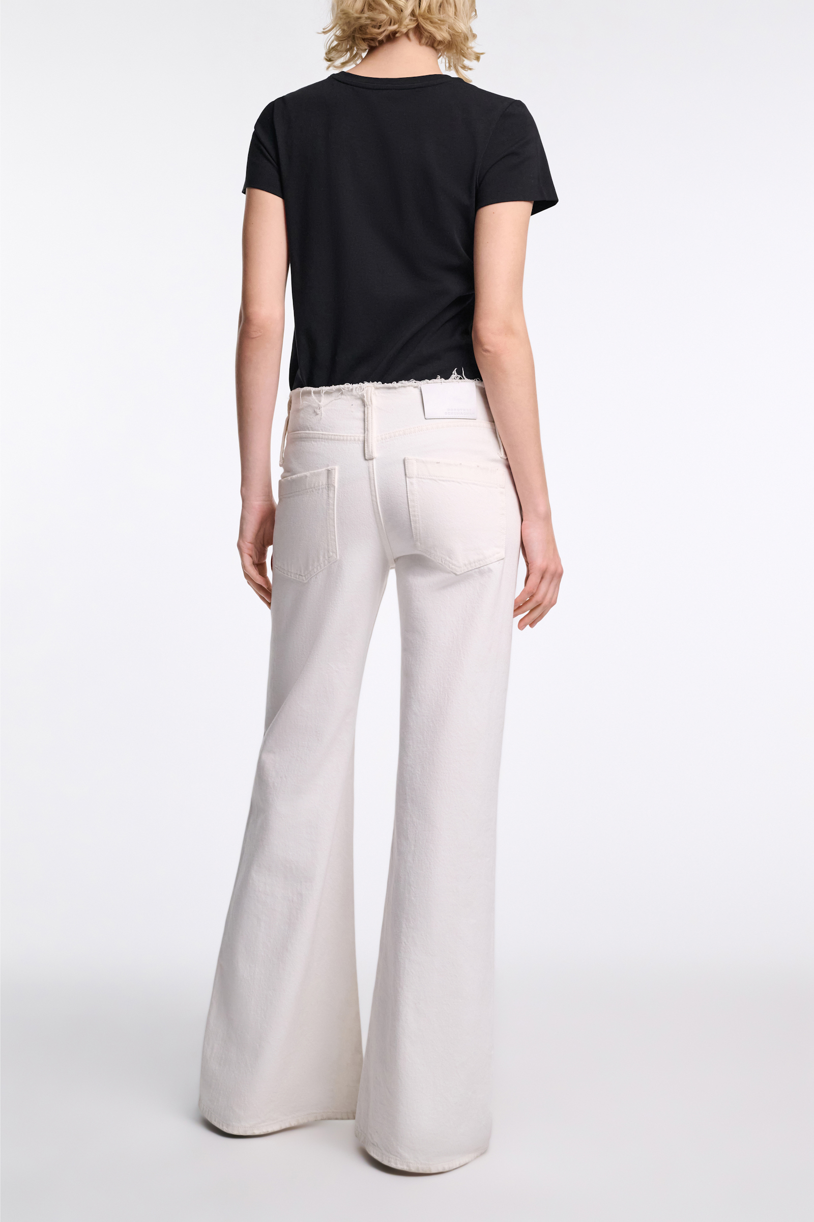 Dorothee Schumacher Wide leg jeans with frayed waist pure white