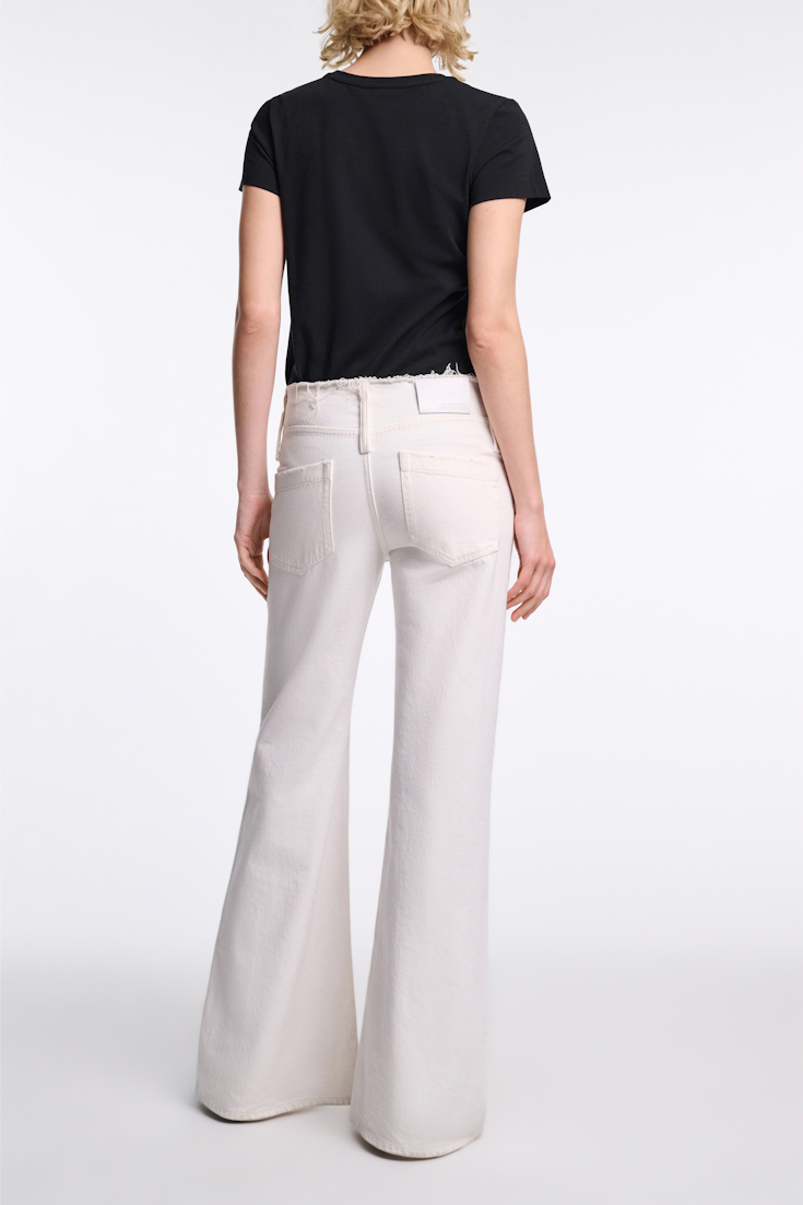 Dorothee Schumacher Wide leg jeans with frayed waist pure white