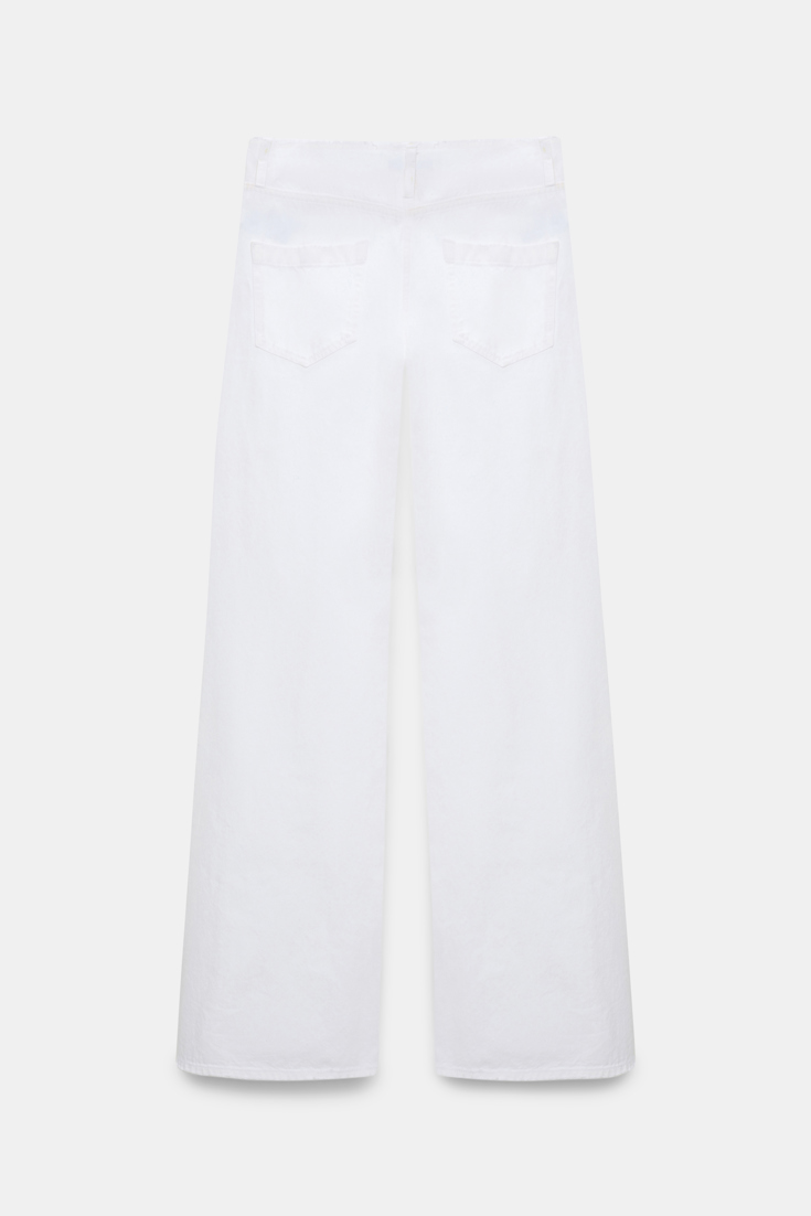 Dorothee Schumacher Wide leg jeans with frayed waist pure white