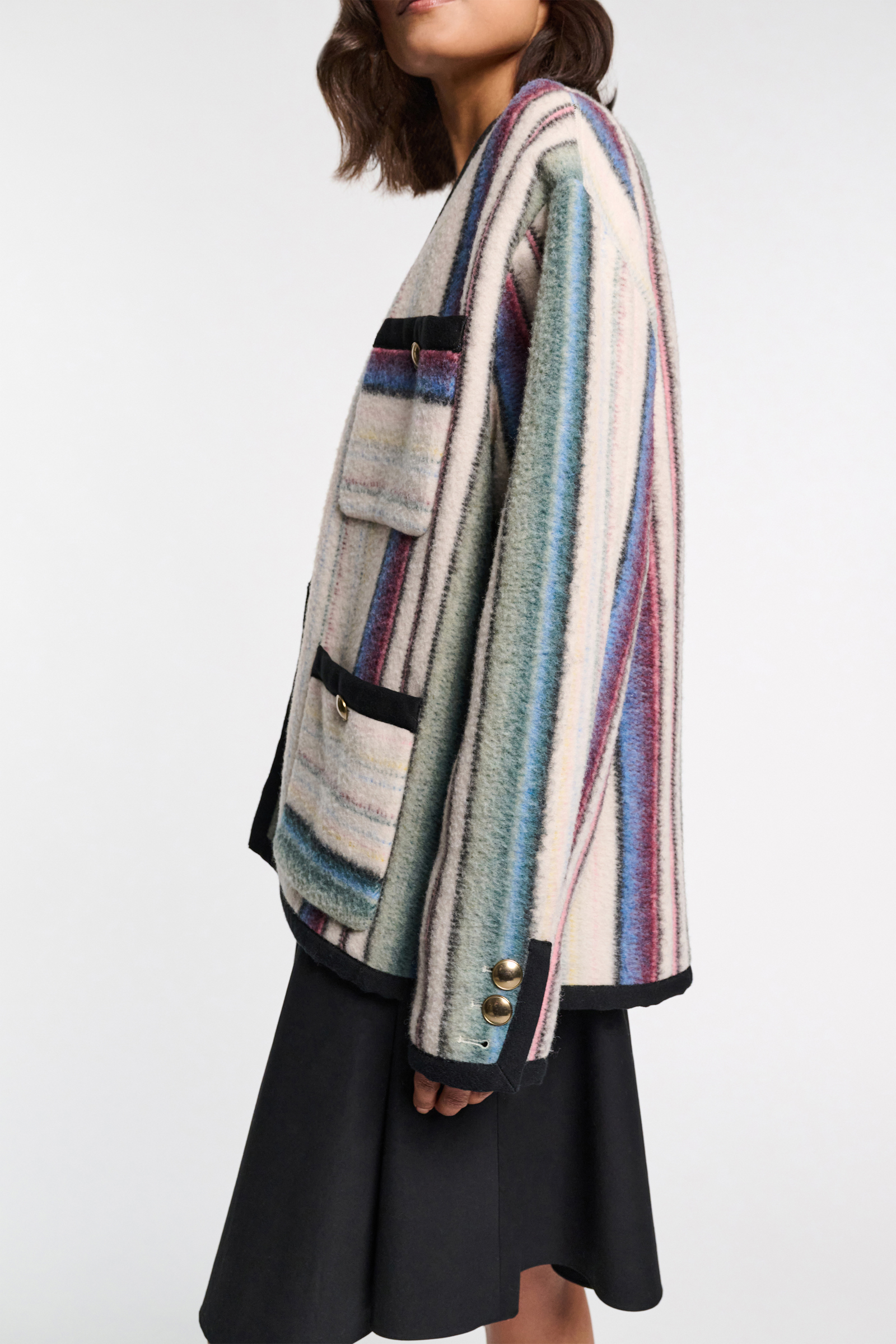 Dorothee Schumacher Recycled wool jacket multicolor stripe