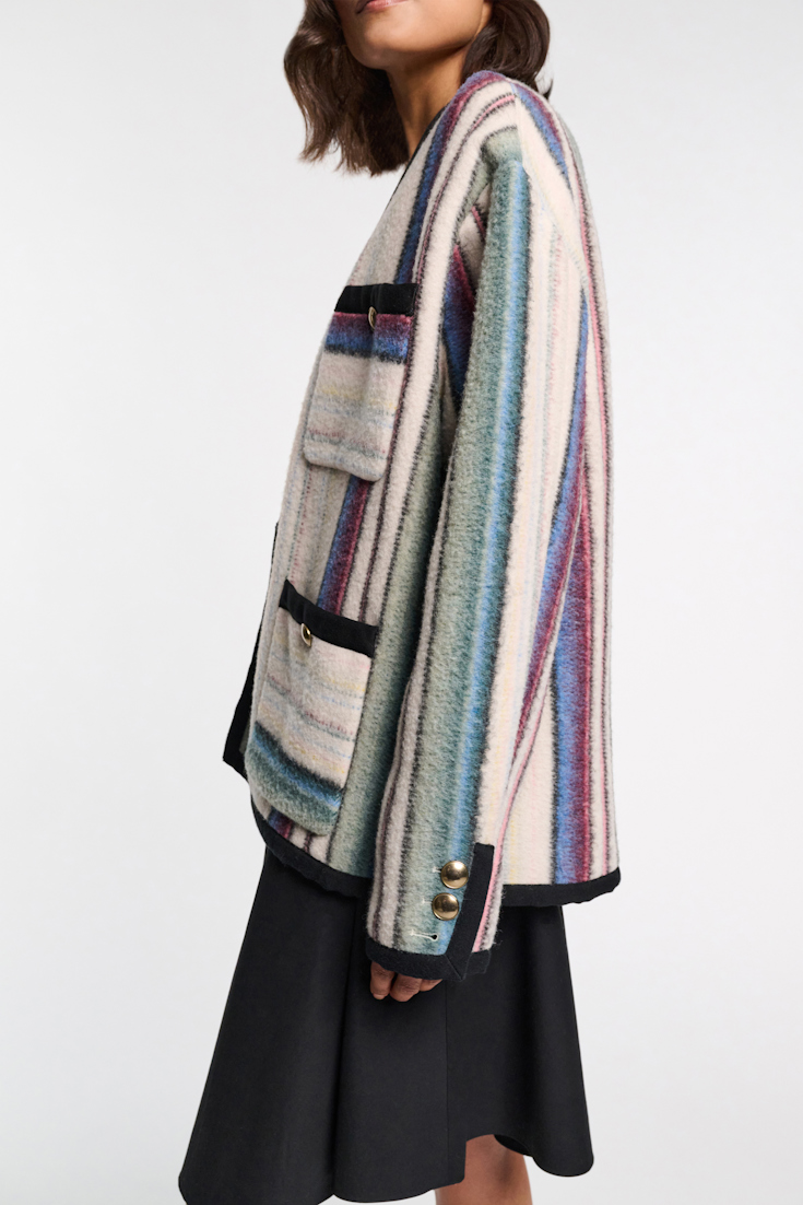 Dorothee Schumacher Recycled wool jacket multicolor stripe